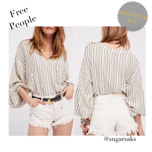 Free People Tops - 🎉HP 4/23🎉NWT FREE PEOPLE STRIPE PEASANT TOP